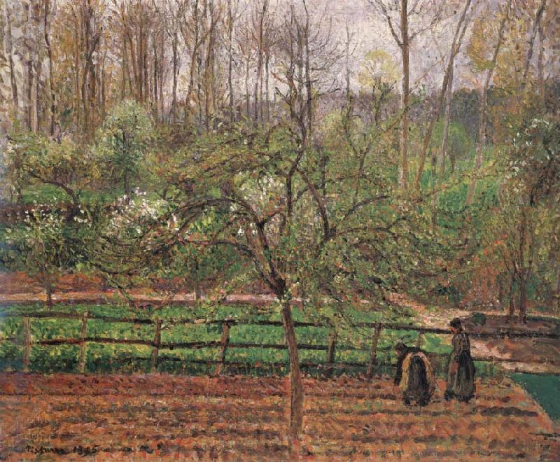 Camille Pissarro Springtime,grey weather,Eragny Norge oil painting art